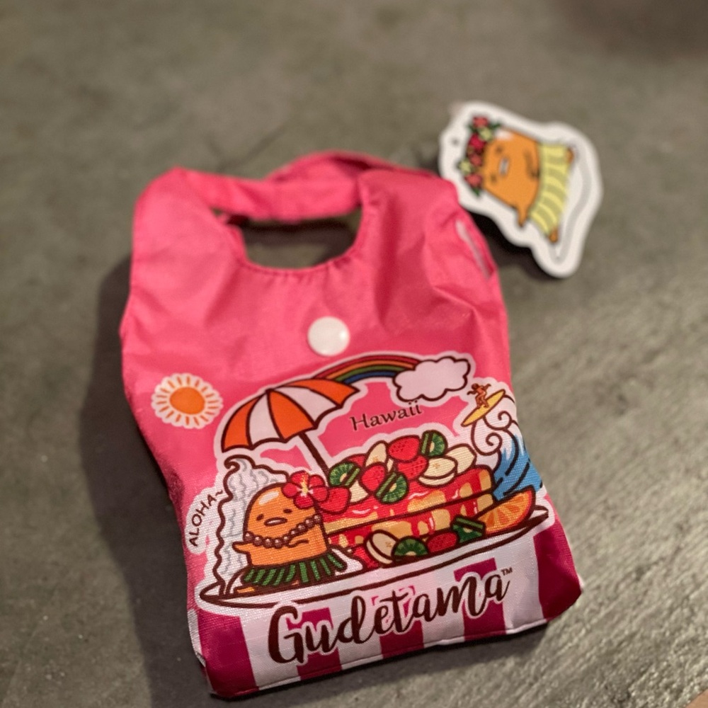 NWT Hawaii  Aloha "GUDETAMA" Reusable shopping bag (foldable tote) eco bag